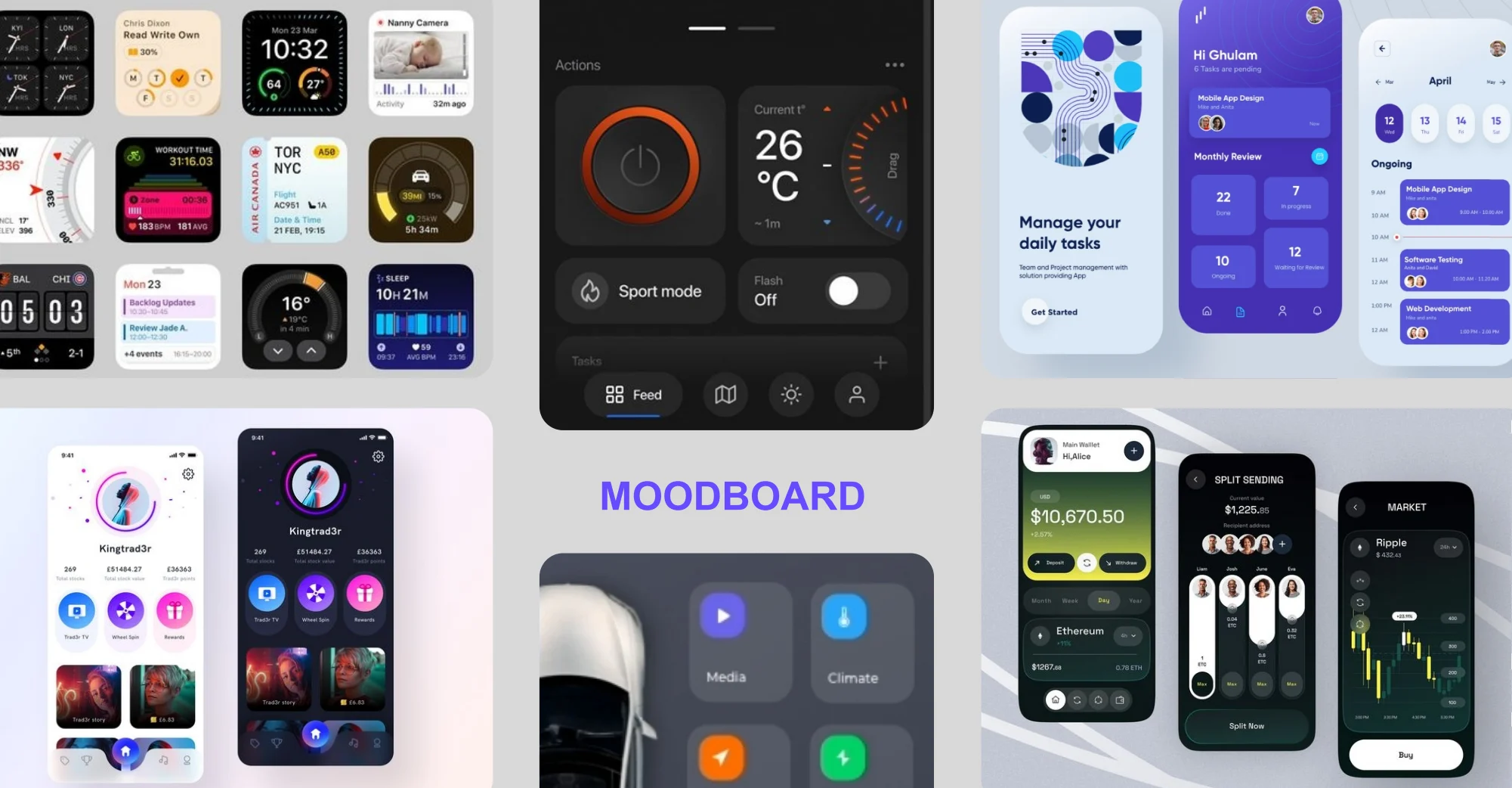 Moodboard — original remote control ui project material