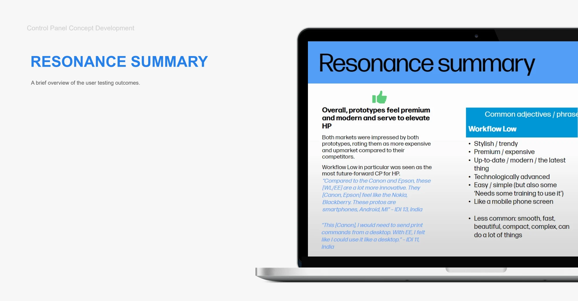 Research summary — original smart control panel project material