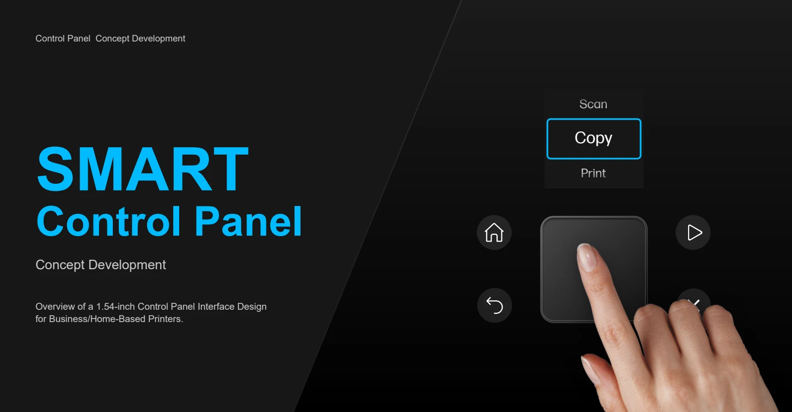 Smart Control Panel concept with a compact display and a touch-sensitive control